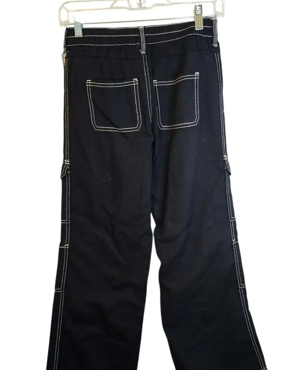 Justice Peanuts Snoopy Black Cargo Pants with Chain Size 12